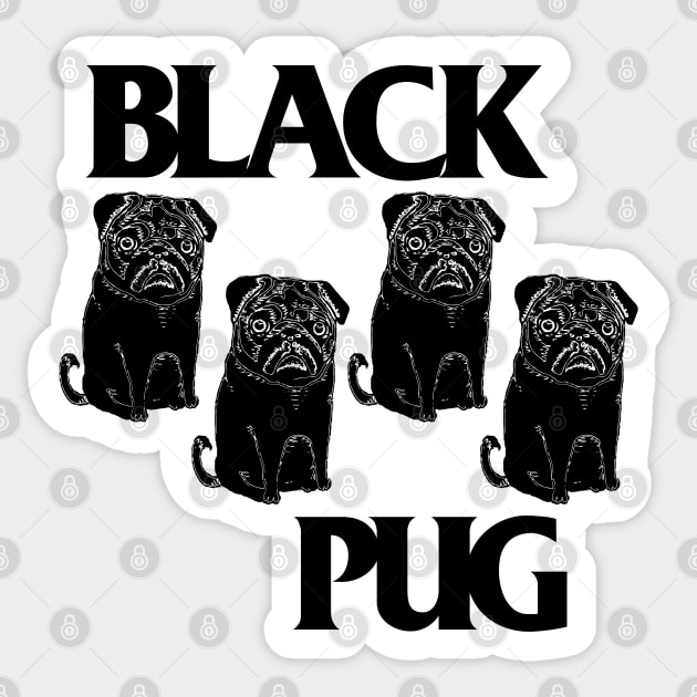 Black Pug / Punk Rock Dog Grumble Design Sticker by darklordpug